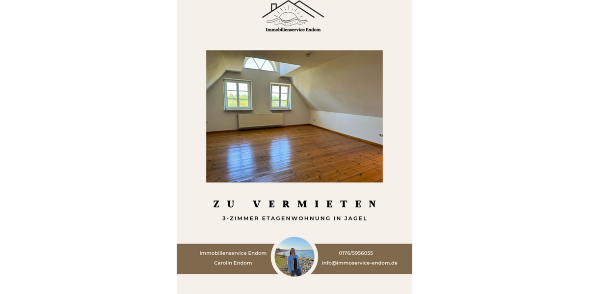 Etagenwohnung Jagel - 3 Zimmer, 92 m&sup2;, 920&euro; | Angebot:27251051